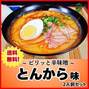 ポイント消化　九州とんこつラーメン　とんから味　2人前セット　辛味噌ラーメン　ご当地　ピリ辛旨味　スープ　クセになる　ゆうメール便　お試しグルメギフト