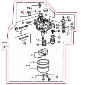 【ポイント5倍◆5月1日限定】 ホンダ純正部品　キャブレターASSY　BE92F　HSM1380i/1390iK1用　【品番16100-Z1C-H01、16100-Z1C-H02】｜honda-walk