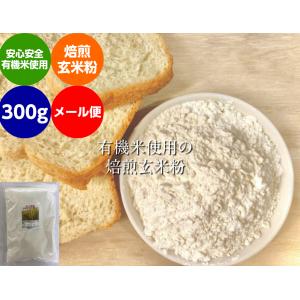 無農薬 焙煎 玄米粉 300ｇ メール便　米粉 有機栽培 安全安心 コシヒカリ  米粉｜hondanojo