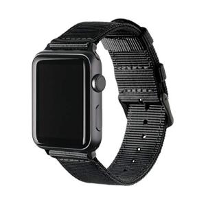 Archer Watch Straps プレミアムナイロン交換用バンド Apple Watch用, ブラック ブラック, For 384041 mm
