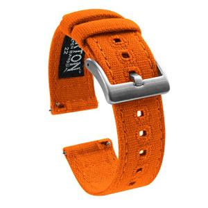 BARTON WATCH BANDS パンプキン ー キャンバス クイックリリース 腕時計 バンド ストラップ ー 色 幅 選択可 ー 18mm 19