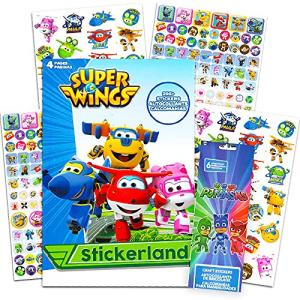 Super Wings Stickers Party Favors Pack ー Over 295 Transforming Planes Stick