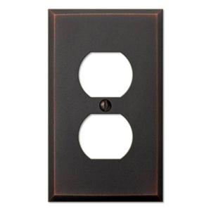 Amerelle 68DDB Manhattan 1 Duplex Wallplate, Aged Bronze by Amerelle