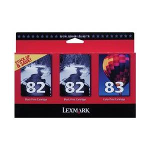 Lexmark 82  82  83  ブラックカラーインクカートリッジ3 パック