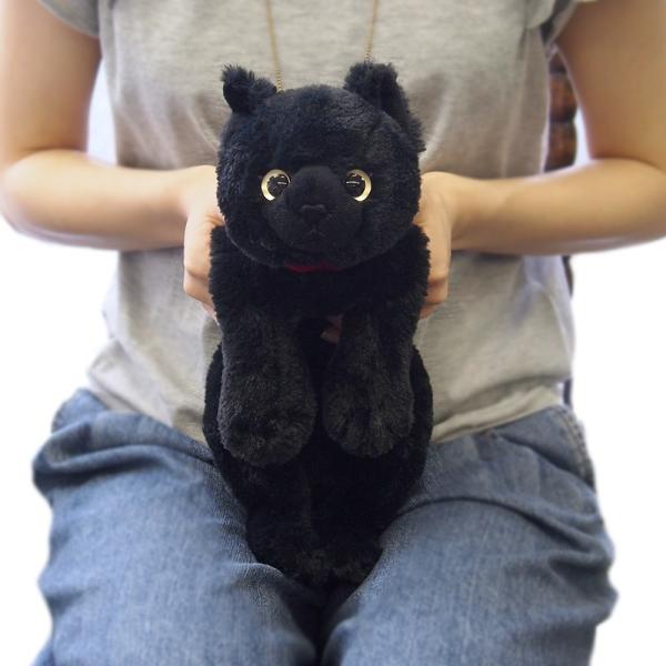ひざねこ Sサイズ  ブラック 猫のぬいぐるみ 本物みたいな重さ サンレモン 黒猫