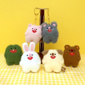 ぽちっぱ キーチェーン ぬいぐるみ マスコット 犬 猫 ネズミ ウサギ くま カエル 内藤デザイン研究所