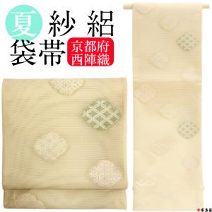 織屋にしむら 西村織物 段浮格子 男帯 角帯 博多織 正絹之証 金証紙 