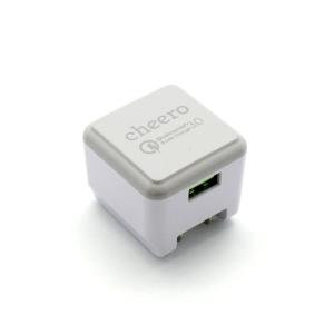 【全品送料無料】cheero チーロ Quick Charge 3.0 USB AC アダプタ 急速充電器 QC3.0対応   CHE-315-WH