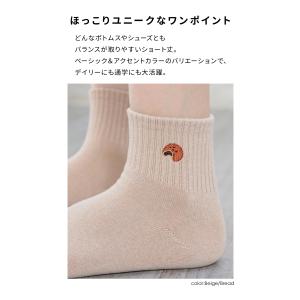 靴下 ソックス ショート丈 ワンポイント 刺繍...の詳細画像3