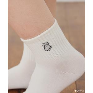 靴下 ソックス ショート丈 ワンポイント 刺繍...の詳細画像5