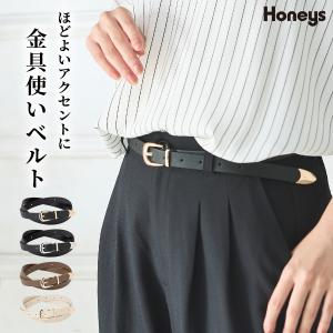 ベルト 合皮 金具使い 無地 ゴールド シルバー...の商品画像