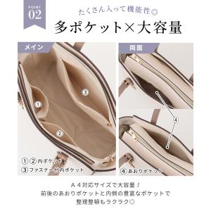 バッグ トートバッグ A4対応 通勤 オフィス...の詳細画像4