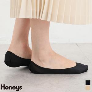 靴下 ソックス カバーソックス 浅履き シームレス 滑り止め 無地 レディース Honeys ハニーズ ナイロン浅カバーソックス