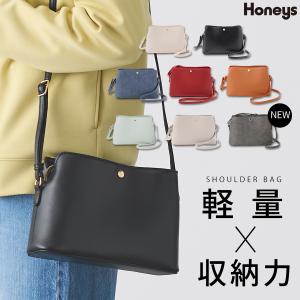 鞄 バッグ ショルダーバッグ コンパクト フェイクレザー 収納 シンプル レディース Honeys ハニーズ 軽量両あおりショルダー｜ハニーズ Yahoo!店