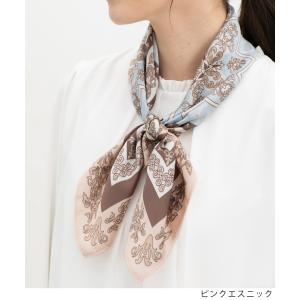 ストール ファッショングッズ 柄物 総柄 サテ...の詳細画像3