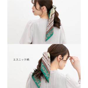ストール ファッショングッズ 柄物 総柄 サテ...の詳細画像5