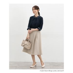 ボトムス スカート ひざ丈 大きいサイズ オフ...の詳細画像5