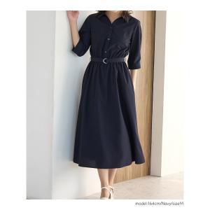 ワンピース シャツワンピース ロング丈 大きい...の詳細画像5
