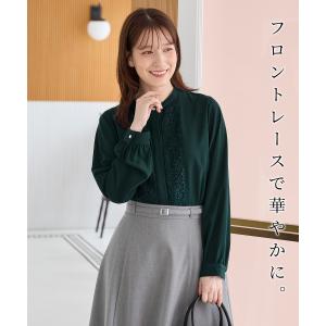 トップス ブラウス 長袖 大きいサイズ オフィ...の詳細画像1