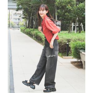 ボトムス コットン 綿 ストレートパンツ SA...の詳細画像3