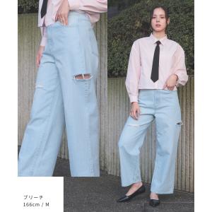 ボトムス コットン 綿 ストレートパンツ SA...の詳細画像5