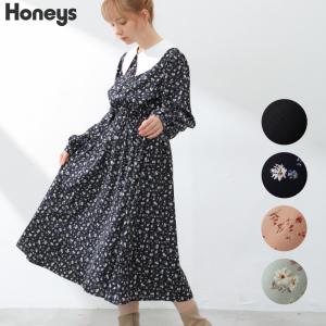ワンピース レディース 上品 ひざ丈 ミディ 長袖 花柄 秋 秋新作 Sale セール Honeys ハニーズ ハイネックワンピース Web限定llサイズ有 ハニーズ Paypayモール店 通販 Paypayモール