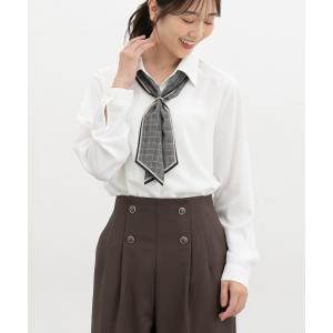 トップス ブラウス 長袖 オフィス きれいめ ...の詳細画像2