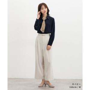 トップス ブラウス 長袖 オフィス きれいめ ...の詳細画像3