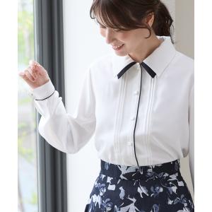 トップス ブラウス 長袖 オフィス きれいめ ...の詳細画像2