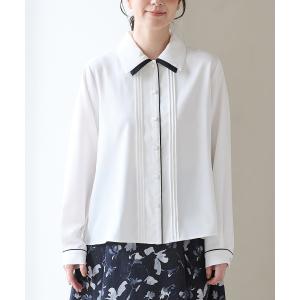 トップス ブラウス 長袖 オフィス きれいめ ...の詳細画像3