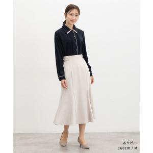 トップス ブラウス 長袖 オフィス きれいめ ...の詳細画像4