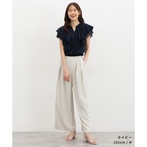 トップス ブラウス ノースリーブ オフィス き...の詳細画像3