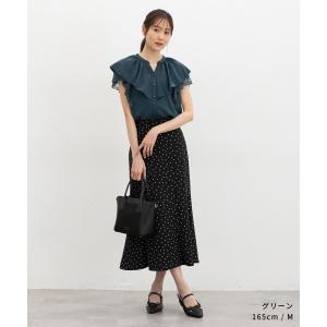 トップス ブラウス ノースリーブ オフィス き...の詳細画像5
