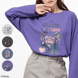 トップス Tシャツ ロンＴ 長袖Tシャツ カットソー 長袖 Disney ディズニー キャラクター レディース Honeys ハニーズ ヴィランズ／ゆるＴシャツ