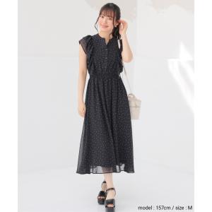 ワンピース 半袖 ロング丈 大きいサイズ フリ...の詳細画像1