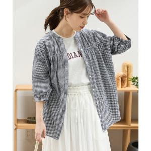 トップス ブラウス スキッパー マオカラー 綿...の詳細画像2