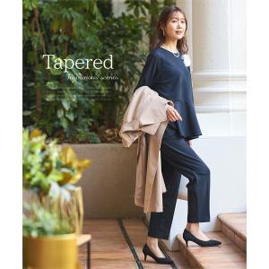 ボトムス パンツ レディース 黒 センタープレ...の詳細画像1