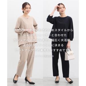 ボトムス パンツ レディース 黒 センタープレ...の詳細画像5