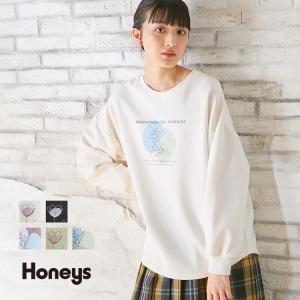 トップス トレーナー スウェット 長袖 イラストプリント ロゴ ゆったり レディース 冬 Honeys ハニーズ イラストゆるトップス ハニーズ Yahoo 店 通販 Yahoo ショッピング