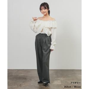 トップス カットソー 長袖 オフショルダー 2...の詳細画像2