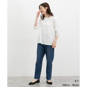 カットソー USAコットン 綿混 ギャザー 袖...の詳細画像3