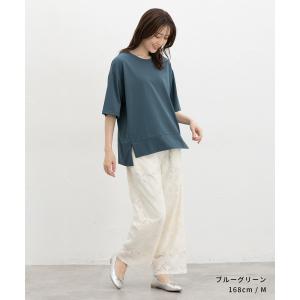 トップス Tシャツ 5分袖Tシャツ カットソー...の詳細画像4