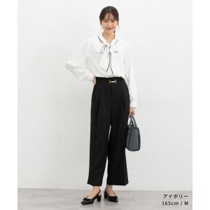 トップス ブラウス 長袖 大きいサイズ オフィ...の詳細画像1