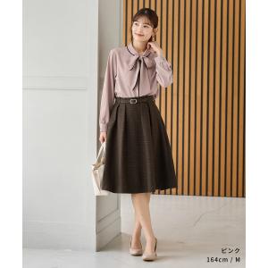 トップス ブラウス 長袖 大きいサイズ オフィ...の詳細画像5