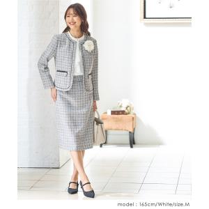 長袖 オフィス きれいめ おしゃれ 白 黒 セ...の詳細画像4