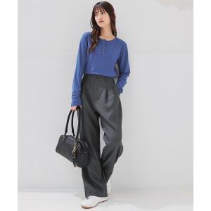トップス カットソー 長袖 ヘンリーネック ス...の詳細画像3