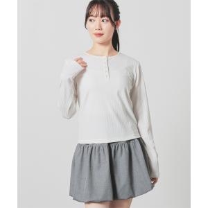 トップス カットソー 長袖 ヘンリーネック ス...の詳細画像4