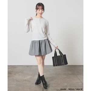 トップス カットソー 長袖 ヘンリーネック ス...の詳細画像5