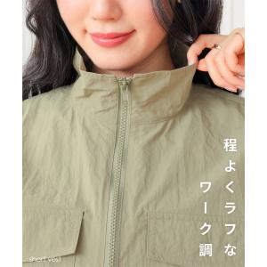 アウター ベスト ジレ 無地 スタンドカラー ...の詳細画像1