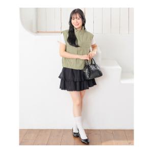 アウター ベスト ジレ 無地 スタンドカラー ...の詳細画像3